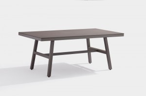 Outdoor Furniture Moldova Alum. Glass Dining Table With Silk Screen Glass Top