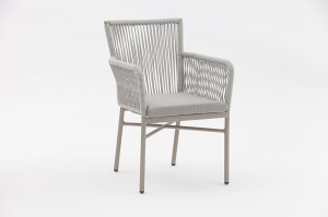 Metod I Chair Outdoor Patio Dining Chair Aluminum Frame Textylene Rope Stackable