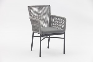Metod I Chair Outdoor Patio Dining Chair Aluminum Frame Textylene Rope Stackable