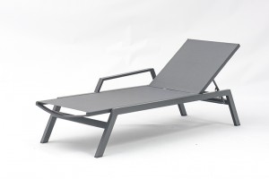 Nantes Alum. Textilene Sunbed Outdoor Garden Sun Lounger Beach Lounger