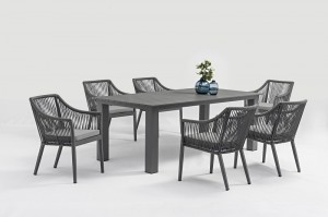 OEM Customized China Best Sale Modern Restaurant Outdoor Furniture Metal Aluminum Poly Wicker Rattan Dining Chair