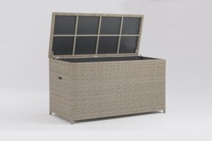 Radom Cushion Box With Alum. Inner Rattan Box assembled Outdoor Useful