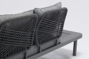 SASSARI Aluminium Rope Corner Lounge K/D 4pcs Set Outdoor Garden Patio Furniture China Factory Supplies