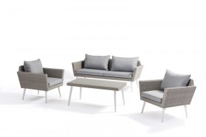 Outdoor Furniture SIVAS Alum. Wicker Lounge 4pcs Set K/D One Box Packing Mail Order Internet Selling