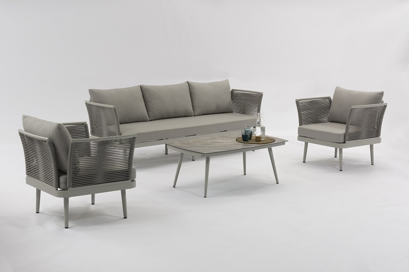 Best-Selling Patio Dining Set - Outdoor Funiture ST. MORITZ Alum. Rope Lounge Sofa 4pcs Set-K/D – Jacrea