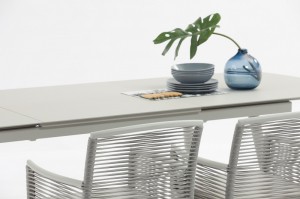 JACREA OUTDOOR Stockholm alum. extension table 200/280x100cm for 10 person