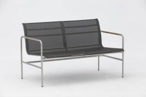 Tela Stainless Steel Textilene Lounge Set With Teak Wood Table 5pcs Set