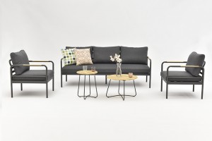 Vevey Alum. Sofa 5pcs set – K/D Outdoor Garden Sofa Set Outdoor Furniture
