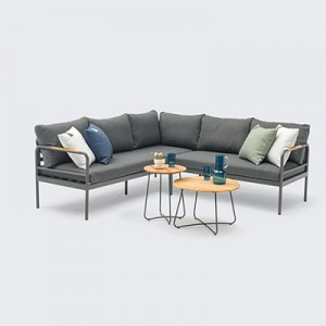 Vevey Alum. Sofa 5pcs Set – K/D Outdoor Garden Corner Sofa Set Patio Furniture