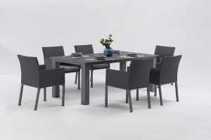 VISTA Aluminium Textilene Dining 7pcs Set Outdoor Garden Patio Furniture China Factory Supplies
