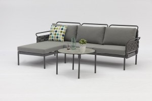 New German Design Alum. Rubber Rope Corner Lounge K/D