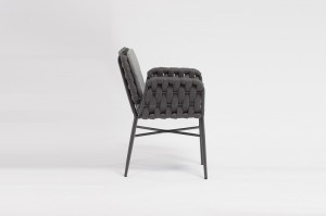 Ascona New Design Alum. Rubber Rope Dining Chair KD Carton Box Packing