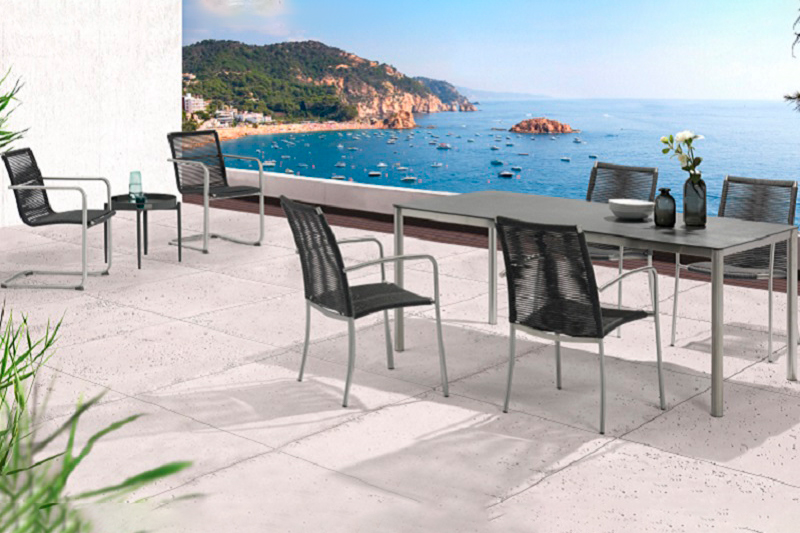 Outdoor Furniture HANNOVER Stainless Steel Dining 7pcs Set Featured Image