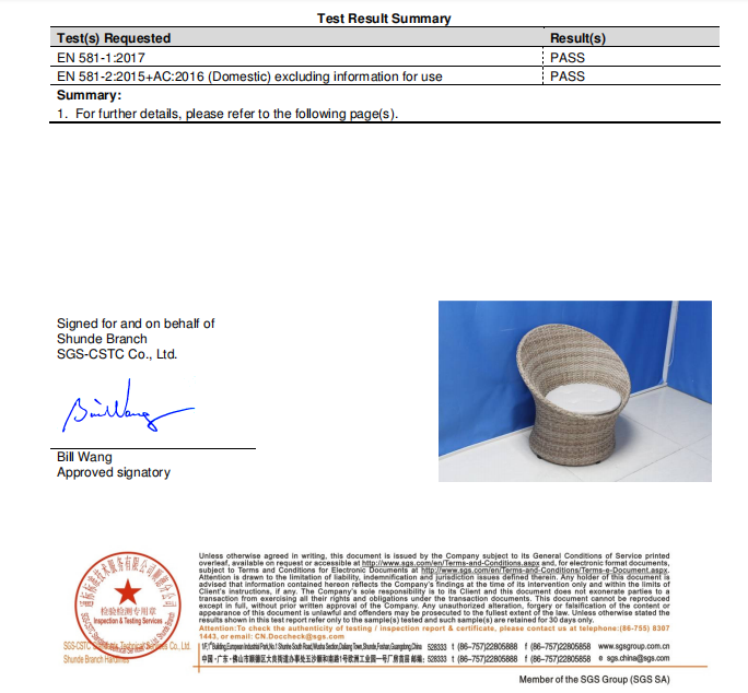 noceto chair report