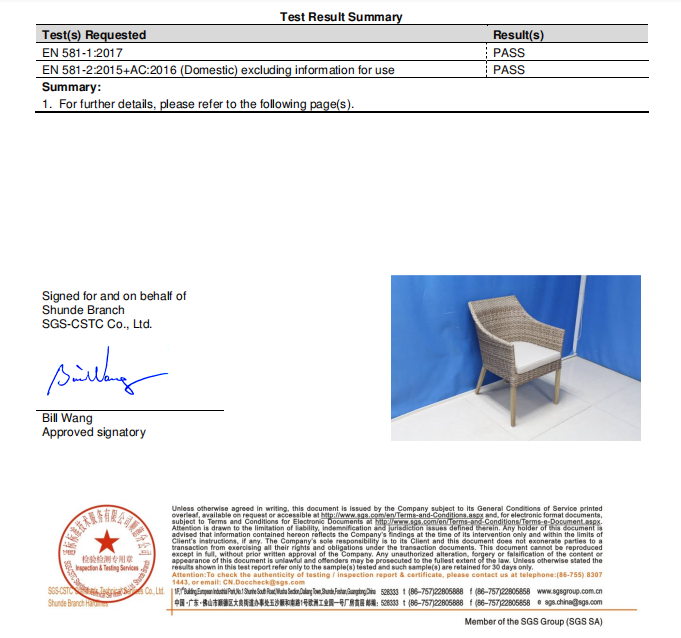 siena chair report