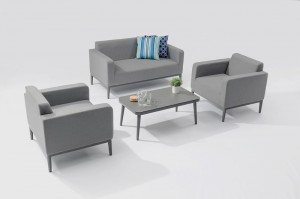 VIENNA Aluminium Upholstery Lounge Set 2+1+1 Outdoor Garden Patio Furniture China Factory Supplies