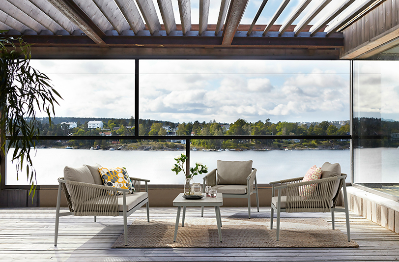 Europe style for	Outdoor Garden Dinning Table Set	- Outdoor Furniture WEILBURG  Alum. Olefin Rope Lounge 4pcs Set – Jacrea